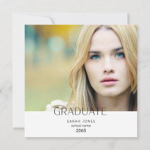 Simple Student Photo Graduation Square Announcemen