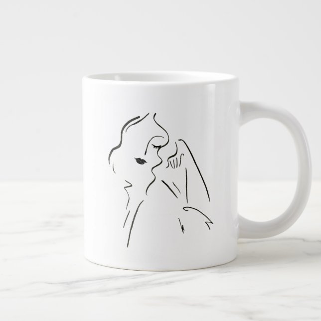 Simple Study - Sketch of a Lady Large Coffee Mug (Right)