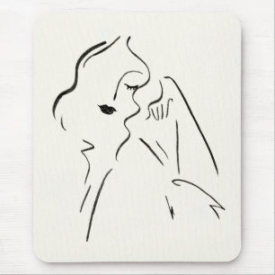 Simple Study - Sketch of a Lady Mouse Mat