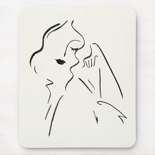 Simple Study - Sketch of a Lady Mouse Mat (Front)