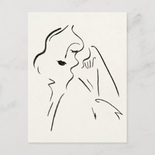 Simple Study - Sketch of a Lady Postcard