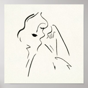 Simple Study - Sketch of a Lady Poster