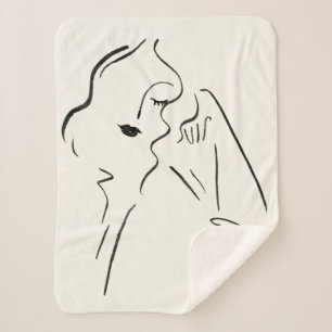 Simple Study - Sketch of a Lady Sherpa Blanket