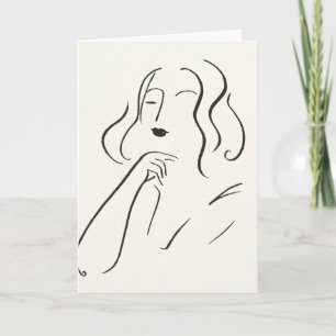 Simple Study - Sketch of a Woman Card