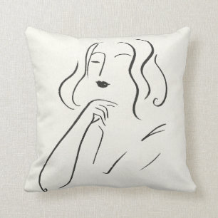 Simple Study - Sketch of a Woman Cushion