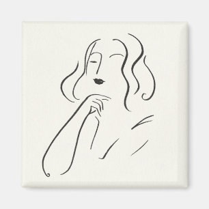 Simple Study - Sketch of a Woman Magnet