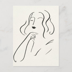 Simple Study - Sketch of a Woman Postcard