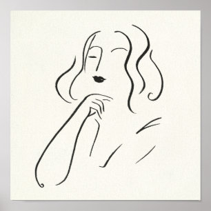 Simple Study - Sketch of a Woman Poster