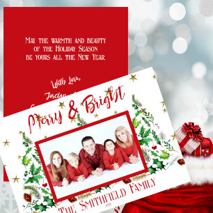 Simple, Stunning 'Merry & Bright' Xmas Trees Photo Holiday Card