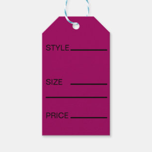 Simple Style Price Size Gift Tags