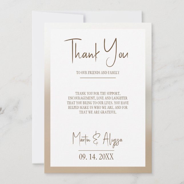 Simple Style Thank You Card (Front)