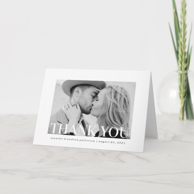 Simple Style | Wedding Photo Thank You Card (Front)