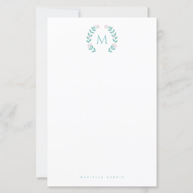 Simple Styled Monogram stationary (Front)