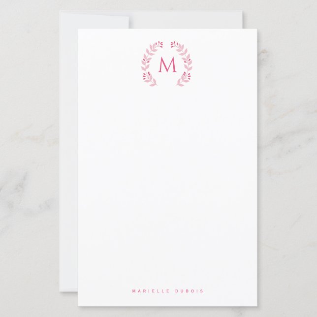 Simple Styled Monogram stationary (Front)