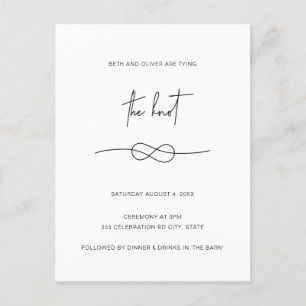 Simple Stylish Black Knot Wedding Invite Postcard