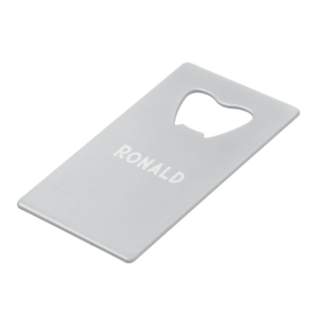 Simple Stylish Bottle Opener Custom Text Bar Key (Back Angled)