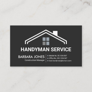 Simple Stylish Building Rooftop Handyman Builder Business Card