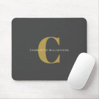 Simple Stylish Chic Monogram Name in Black Gold
