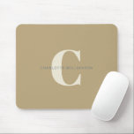 Simple Stylish Chic Monogram Name in Dusty Gold Mouse Mat<br><div class="desc">Simple Stylish Chic Monogram Name in Dusty Gold Mouse Pad</div>