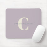 Simple Stylish Chic Monogram Name in Dusty Lilac Mouse Mat<br><div class="desc">Simple Stylish Chic Monogram Name in Dusty Lilac Mouse Pad</div>