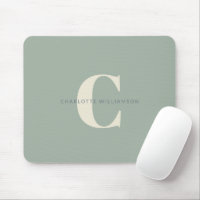 Simple Stylish Chic Monogram Name in Sage Green