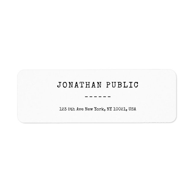 Simple Stylish Classic Look Template Address (Front)