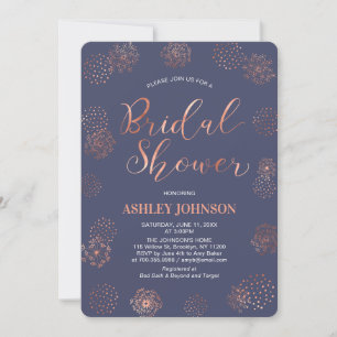 Simple Stylish Copper Bridal Shower Invitation
