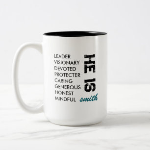 SIMPLE STYLISH CUSTOMIZED BEST FATHER AND HUSBAND Two-Tone COFFEE MUG