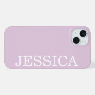SIMPLE STYLISH CUSTOMIZED NAME MODERN PALE PINK iPhone 15 PLUS CASE