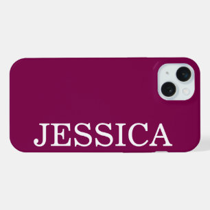 SIMPLE STYLISH CUSTOMIZED NAME MODERN WINE iPhone 15 PLUS CASE