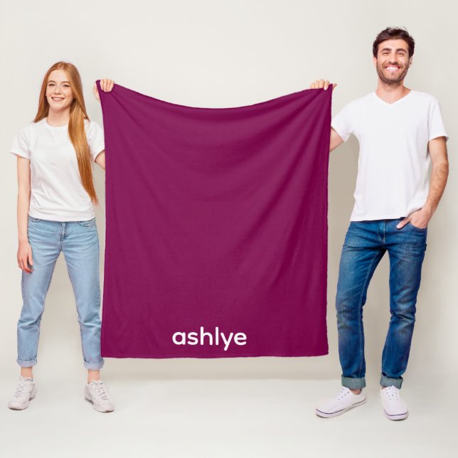 SIMPLE STYLISH CUSTOMIZED NAME WINE FLEECE BLANKET (In Situ)