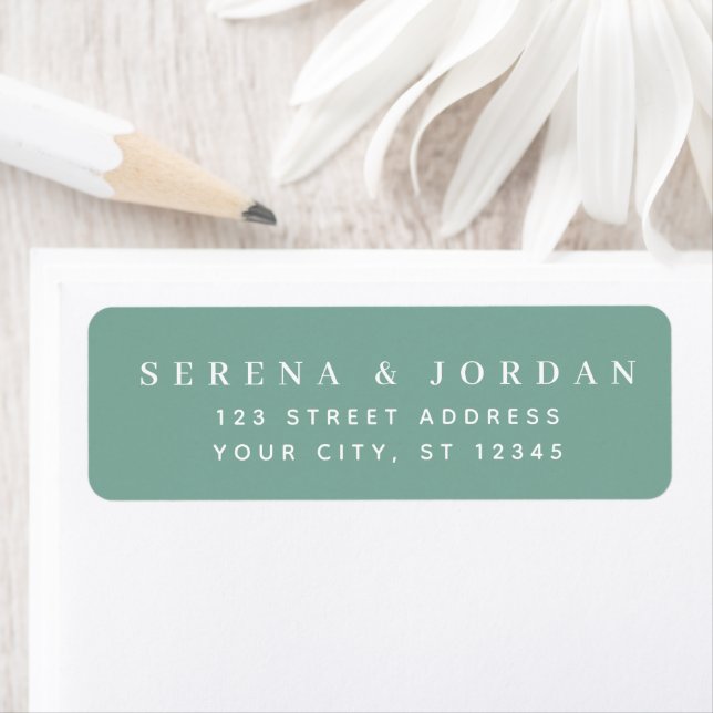 SIMPLE STYLISH CUSTOMIZED WEDDING TEAL ADDRESS (Insitu)