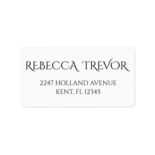 Simple stylish elegant minimalistic address labels (Front)