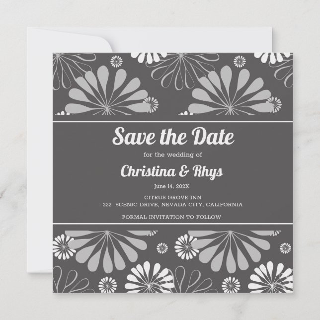 Simple Stylish Floral Save The Date (Front)