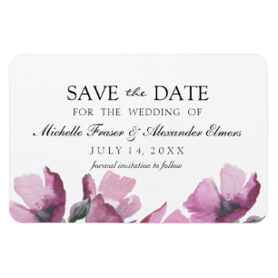 Simple stylish flowers. Wedding Save the Date Magnet