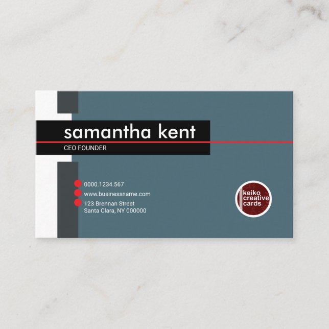 Simple Stylish Founder CEO Businesswoman, Business Card (Front)