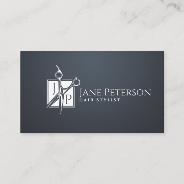 Simple stylish Hairstylist monogram Business Card (Front)