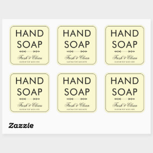 Simple Stylish Hand Soap Custom Text Square Sticker