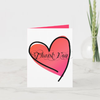 Simple Stylish Heart Wedding Thank You Card