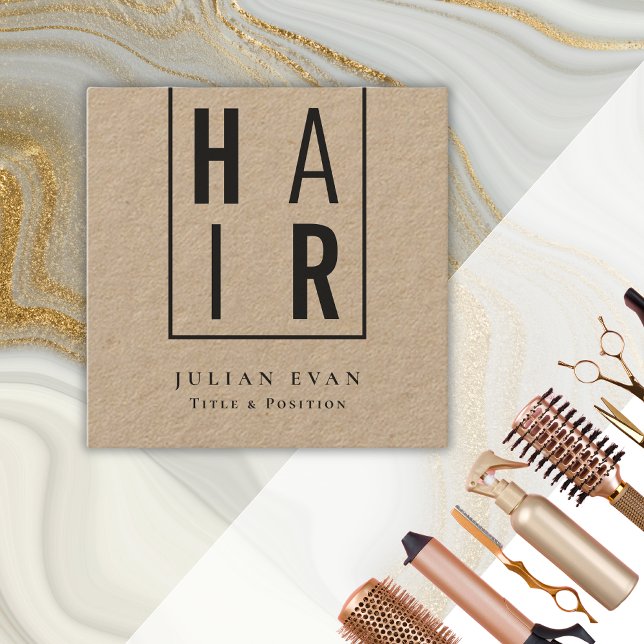 Simple Stylish Kraft Hair Dresser Business Card (Creator Uploaded)