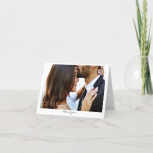 Simple Stylish Minimalist Custom Photo Thank You Card