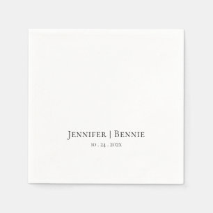 Simple Stylish Modern Chic Minimalist Wedding Napkin