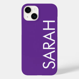Simple Stylish Modern Classic Name Dark Purple  Case-Mate iPhone 14 Case