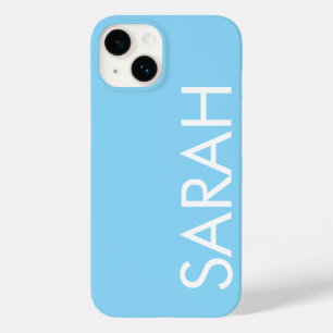 Simple Stylish Modern Classic Name Sky Blue  Case-Mate iPhone 14 Case