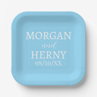 SIMPLE STYLISH MODERN CLASSIC WEDDING NAME PAPER PLATE