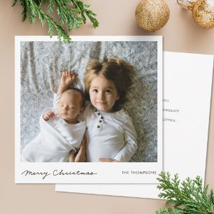 Simple Stylish Modern Custom Christmas Photo Card