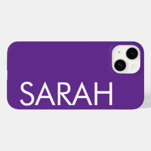 Simple Stylish Modern Customised Name Dark Purple Case-Mate iPhone 14 Case