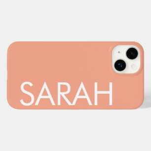 Simple Stylish Modern Customised Name PEACH Case-Mate iPhone 14 Case