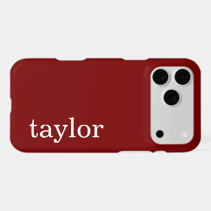 SIMPLE STYLISH MODERN CUSTOMIZED NAME DARK RED