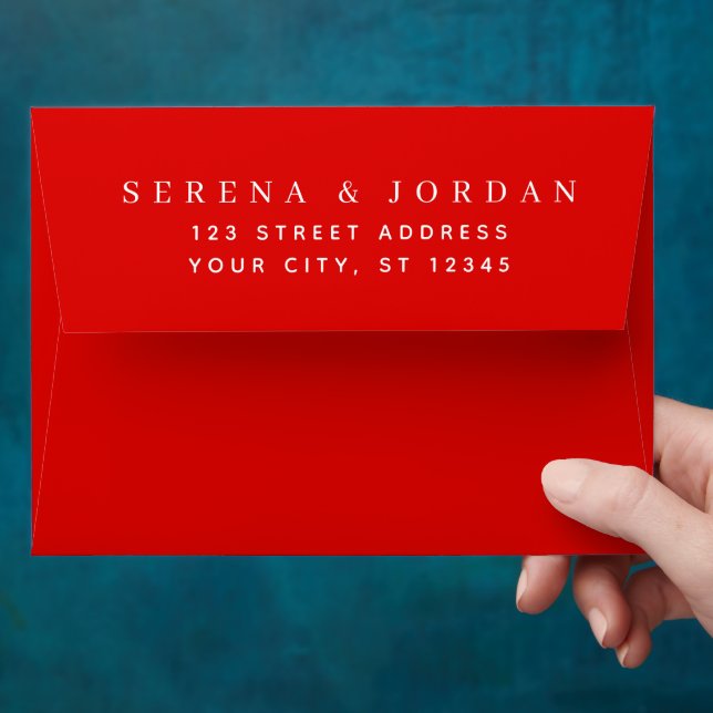 SIMPLE STYLISH MODERN CUSTOMIZED WEDDING RED ENVELOPE (Hand)